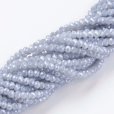 Electroplate Glass Beads Strands GLAA-F078-PL04-1