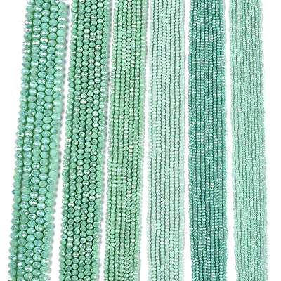 Electroplate Glass Beads Strands EGLA-A044-P6mm-B14-1
