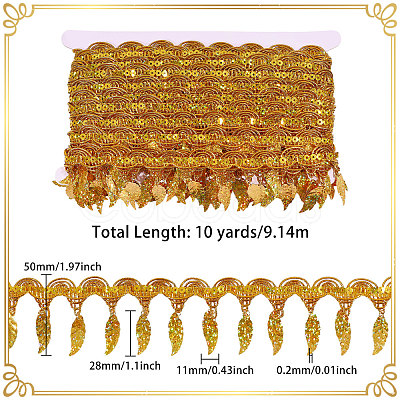 Polyester Metallic Thread Lace Tassel Ribbons OCOR-WH0108-42D-1