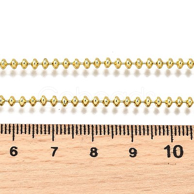 3MM Brass Rondelle Link Chain Necklaces NJEW-M108-12G-1