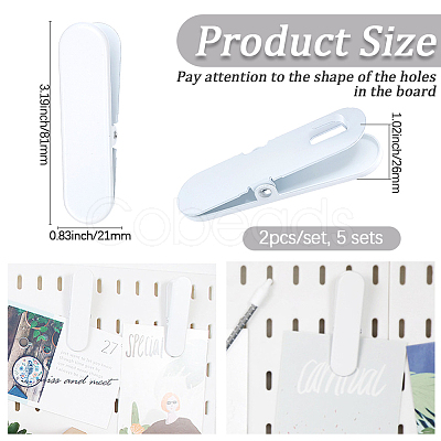 2Pcs ABS Plastic Pegboard Storage Clips AJEW-SP0004-60A-1