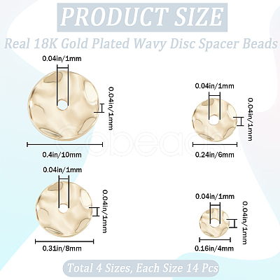 56Pcs 4 Style Brass Beads KK-CN0002-76-1