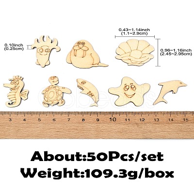 50 Pcs Unfinished Blank Wooden Slices for Painting Arts WOOD-CJC0011-17B-1
