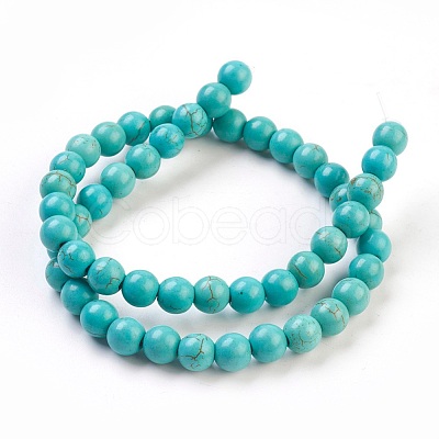 Synthetic Turquoise Beads Strands TURQ-G106-6mm-02D-1