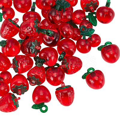 36Pcs 3 Styles Acrylic Imitation Fruit Pendants MACR-UN0001-08-1