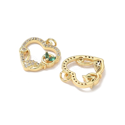 Brass Micro Pave Cubic Zirconia Pendants KK-Q068-51A-G-1