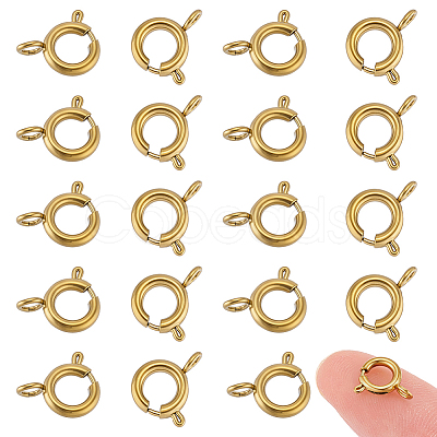 20Pcs 304 Stainless Steel Spring Ring Clasps STAS-UN0064-43-1