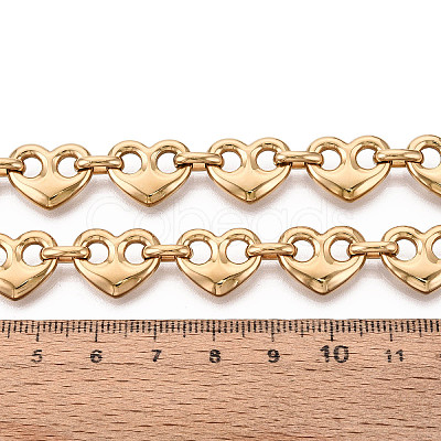 304 Stainless Steel Heart Link Chains CHS-Q009-03G-03-1