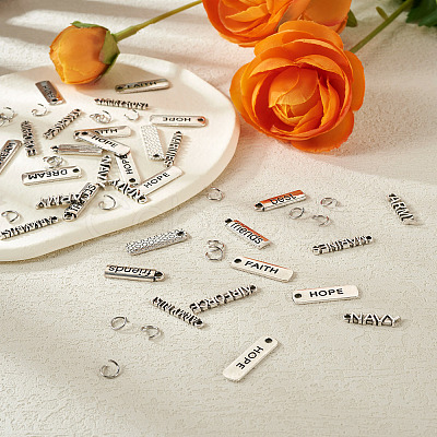 200Pcs 10 Style Tibetan Style Alloy Pendants TIBEP-FW0001-03-1