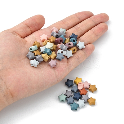 Spray Painted Opaque Acrylic Beads MACR-YW0001-99-1