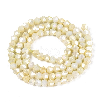 Anti-Tarnish Electroplate Bicone Glass Beads Strands EGLA-T021-4mm-16-14-1