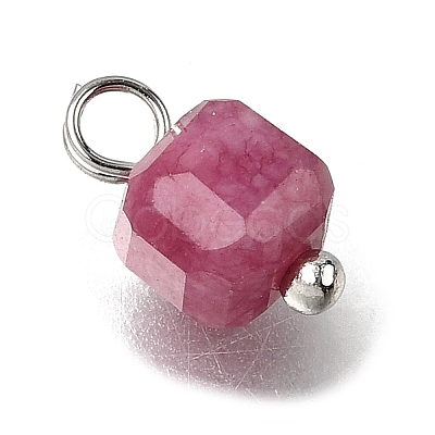 Natural Colorful Tourmaline Faceted Table Cut Cube Charms PALLOY-JF04367-02-1