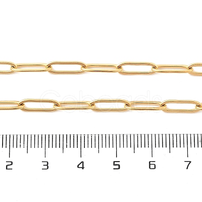 Ion Plating(IP) 304 Stainless Steel Paperclip Chain Necklace X-NJEW-D045-14G-1
