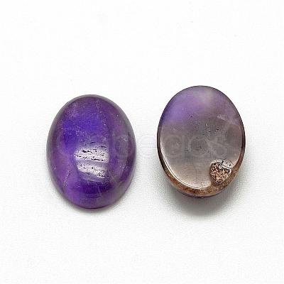 Natural Amethyst Cabochons G-R415-14x10-30-1