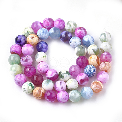 Natural Fire Crackle Agate Beads Strands G-S346-8mm-13-1