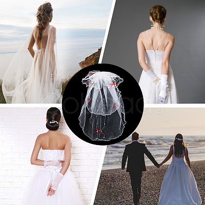 Organza ABS Pearl Wedding Veil OHAR-WH20020-05A-1
