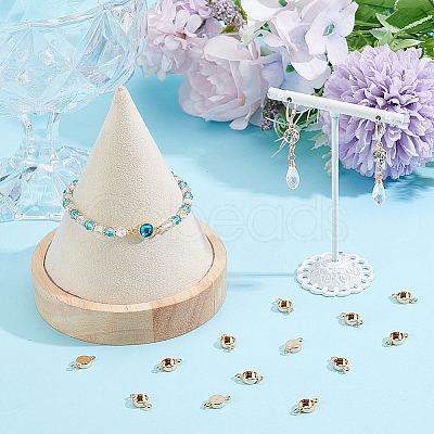 30Pcs Brass Cabochon Connector Settings KK-BBC0025-25-1