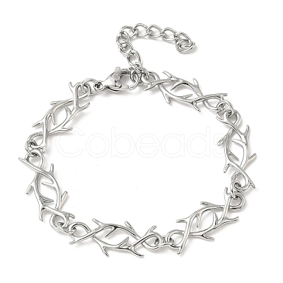 304 Stainless Steel Link Chain Bracelets for Women BJEW-D385-07P-1