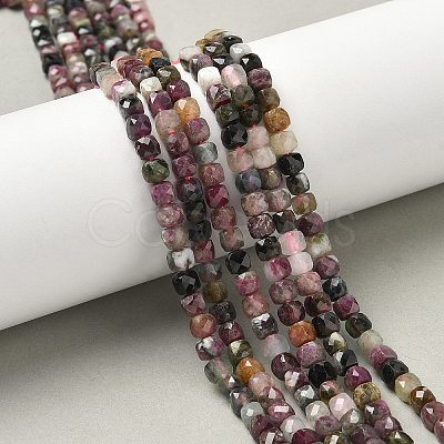 Natural Multicolor Tourmaline Beads Strands G-F619-44-01-1