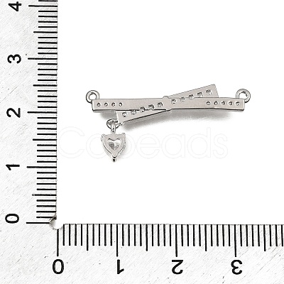 Brass Micro Pave Clear Cubic Zirconia Connector Charms CU-CBA3569-04P-C-1