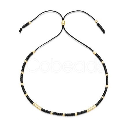 Adjustable Glass Seed Bead Slider Bracelets for Women VT9382-59-1
