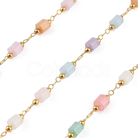 Handmade Brass Glass Beaded Chains GL-CBA1C06-06G-1