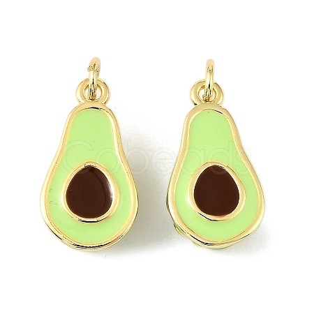 Fruit Brass Enamel Pendants KK-M324-04C-G-1