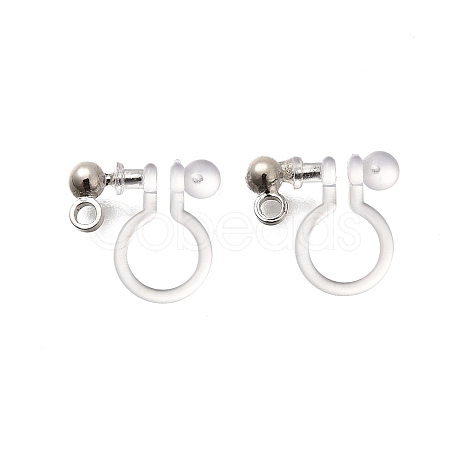 201 Stainless Steel Clip-on Earring Settings STAS-F311-14P-1