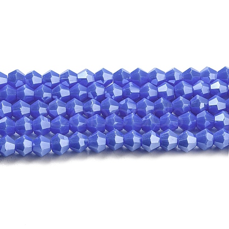 Opaque Solid Color Electroplate Glass Beads Strands LS-EGLA-A039-P4mm-A11-1