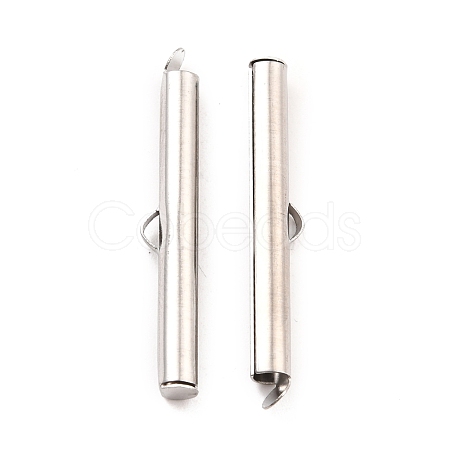 Non-Tarnish 304 Stainless Steel Slide On End Clasp Tubes STAS-C044-08E-P-1