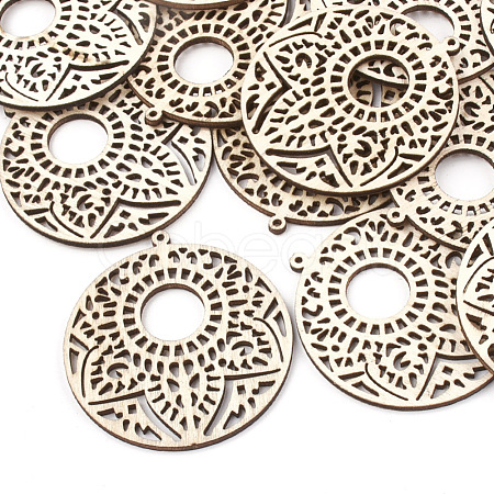 Undyed Wood Big Pendants WOOD-T008-42-1