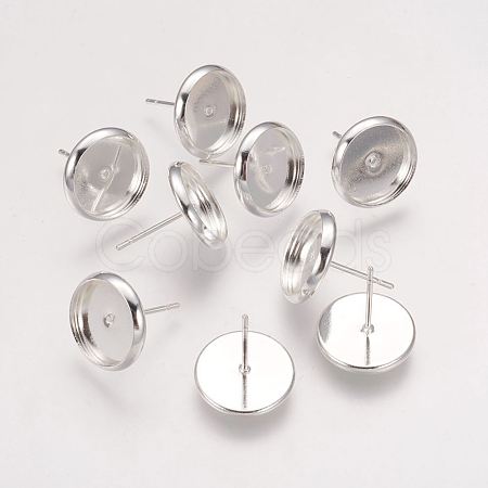 Brass Stud Earring Settings KK-H021-1S-NF-1
