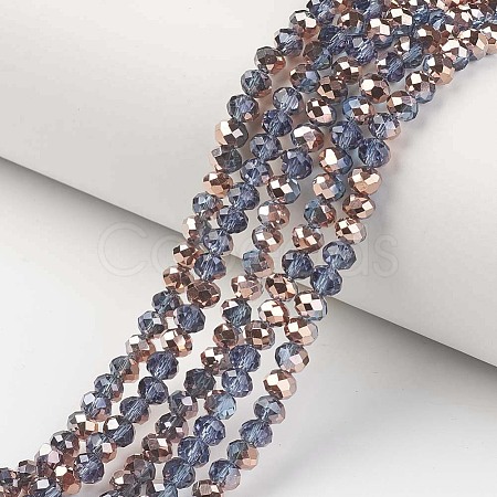 Electroplate Transparent Glass Beads Strands EGLA-A034-T2mm-N18-1