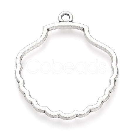 Tibetan Style Alloy Open Back Bezel Pendants TIBE-Q075-32AS-LF-1