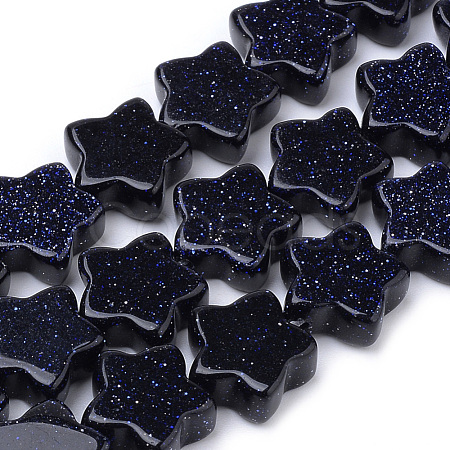 Synthetic Blue Goldstone Beads Strands X-G-R451-08B-1
