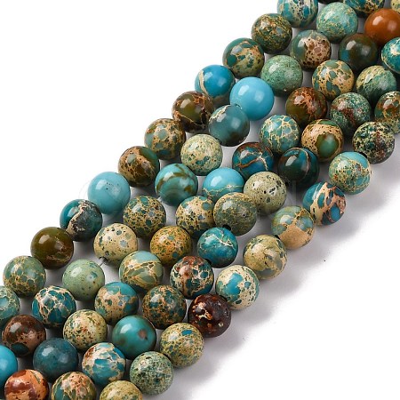 Dyed Natural Regalite/Imperial Jasper/Sea Sediment Jasper Beads Strands X-G-B124-C02-06-1