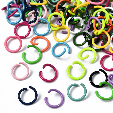 Spray Painted Iron Open Jump Rings X-IFIN-T017-04A-1