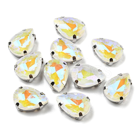 Mocha Fluorescent(MI) Teardrop Sew on Rhinestone GGLA-R043-02B-P03-1