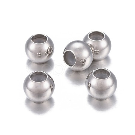 201 Stainless Steel Beads STAS-P238-02P-01-1