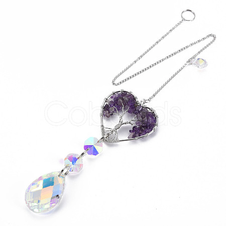 Natural Amethyst Big Pendants G-N333-008J-1