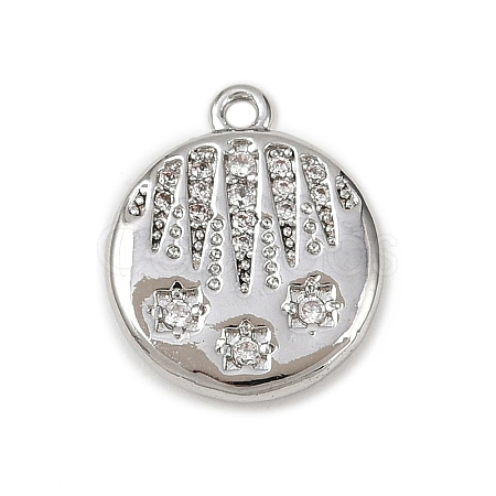 Brass Micro Pave Clear Cubic Zirconia Pendants KK-L238-29P-1