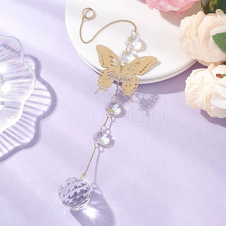 201 Stainless Steel Connector Charms and Glass Suncatchers HJEW-JM04732-01-1