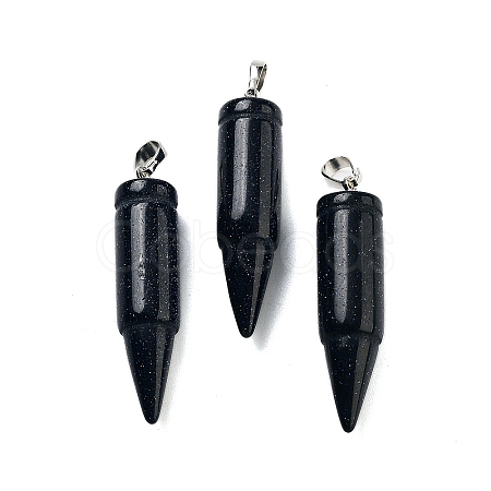 Synthetic Blue Goldstone Pointed Pendants G-A231-03C-1