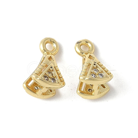 Brass Micro Pave Cubic Zirconia Ice Pick Pinch Bails KK-D324-42G-1
