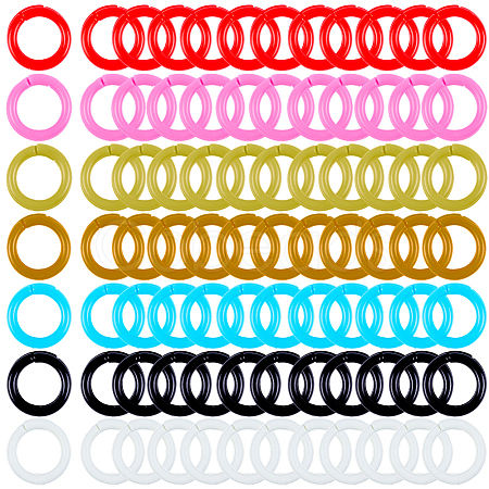 210Pcs 7 colors Plastic Loose Leaf Book Binder Rings KY-CP0001-25A-1