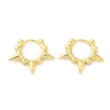 Rack Plating Brass Spike Hoop Earrings for Women EJEW-D059-22G-1