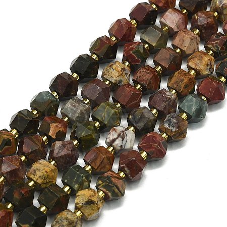 Natural Map Stone/Picasso Stone/Picasso Jasper Beads Strands G-I376-A58-01-1