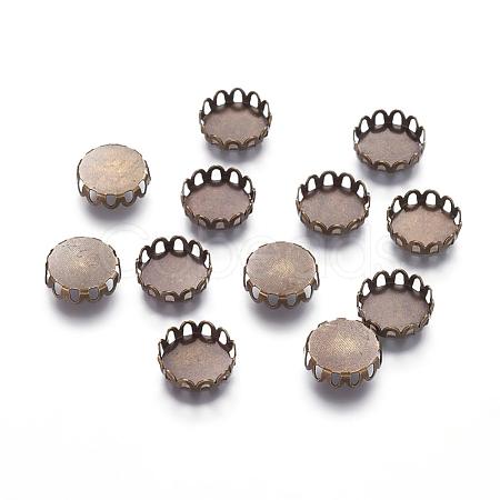 Brass Lace Edge Bezel Cups KK-C1764-3-AB-1