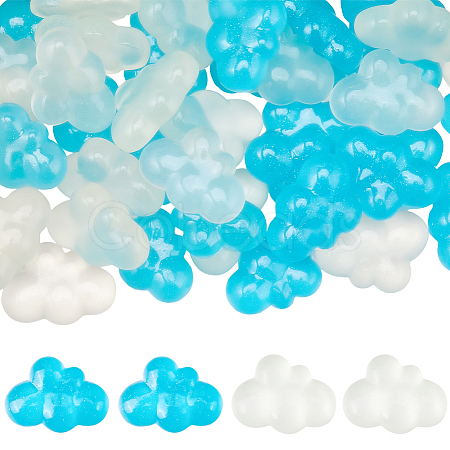 40pcs 2 Colors Luminous Transparent Resin Cabochons RESI-SC0006-59-1