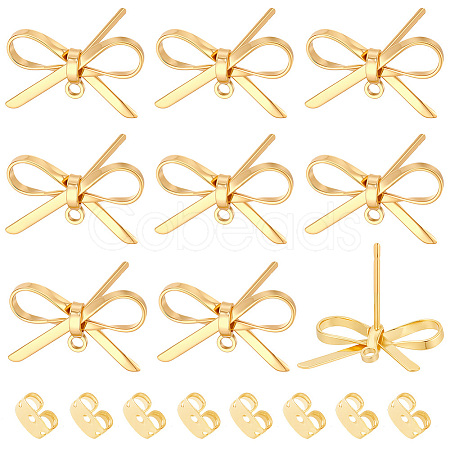 14Pcs Brass Stud Earring Findings KK-BBC0028-66G-1